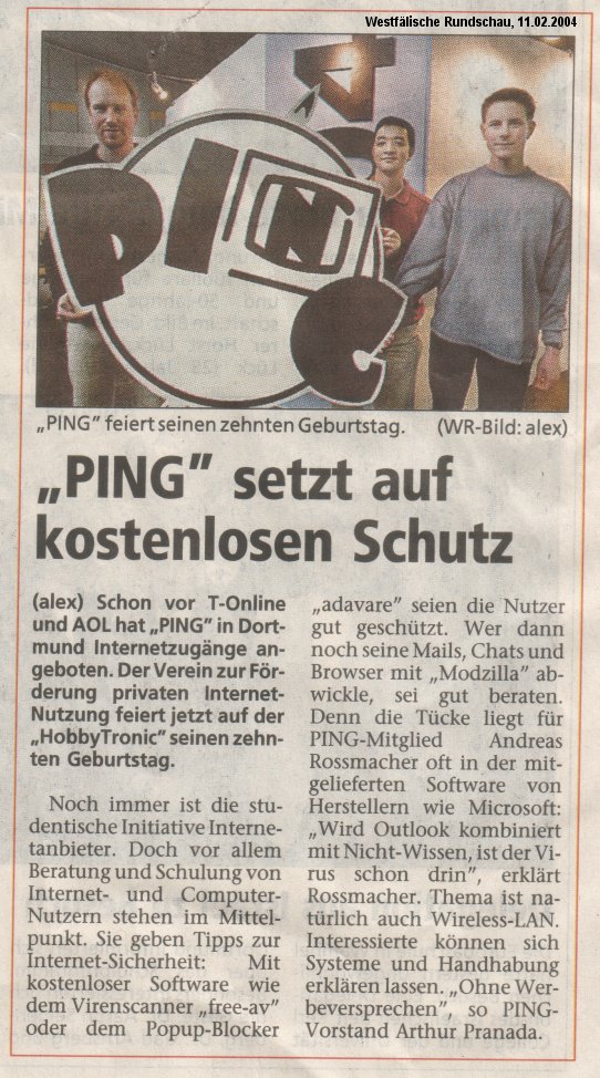 Bericht der Westfälischen Rundschau vom 11.02.2004